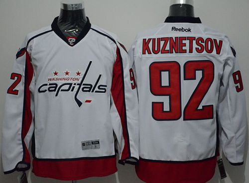 Washington Capitals #92 Evgeny Kuznetsov White Stitched NHL Jersey