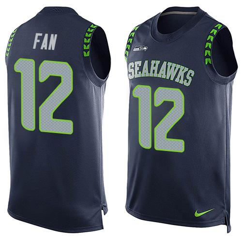 Nike Seattle Seahawks #12 Fan Steel Blue Team Color Men's Stitched NFL Limited Tank Top Jersey