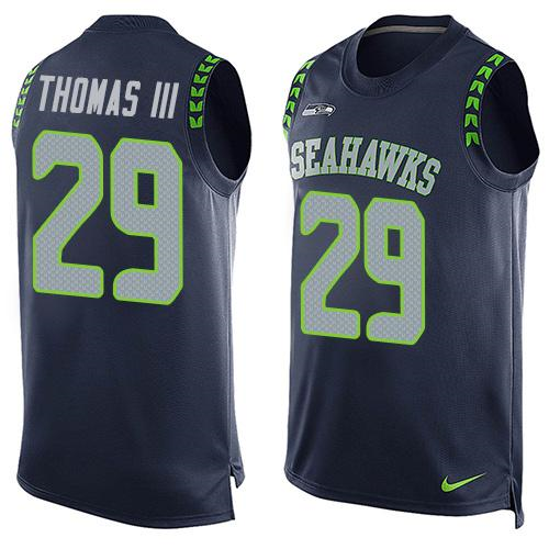 Nike Seattle Seahawks #29 Earl Thomas III Steel Blue Team Color Men's Stitched NFL Limited Tank Top Jersey