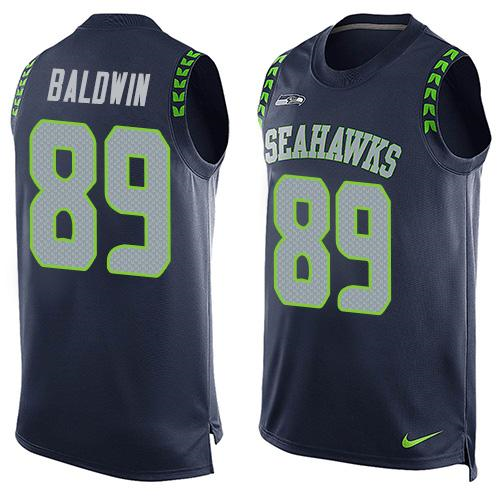 Nike Seattle Seahawks #89 Doug Baldwin Steel Blue Team Color Men's Stitched NFL Limited Tank Top Jersey