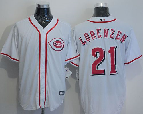 Men Cincinnati Reds #21 Michael Lorenzen White New Cool Base Stitched Baseball Jersey