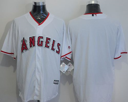 Men Los Angeles Angels Of Anaheim Blank White New Cool Base Stitched Baseball Jersey