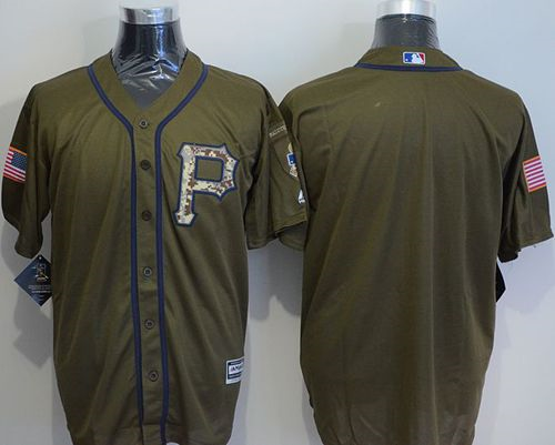 Men Pittsburgh Pirates Blank Green Salute to Service Stitched Baseball Jersey