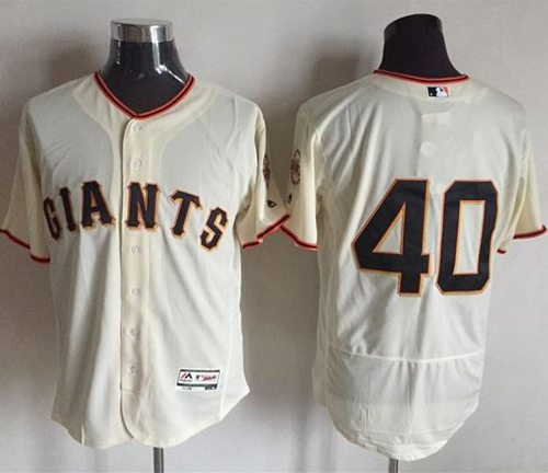 Men San Francisco Giants #40 Madison Bumgarner Cream Flexbase Authentic Collection Stitched Baseball Jersey