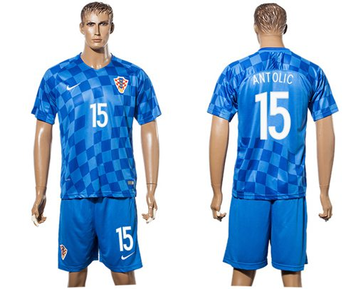 Croatia #15 Antolic Away Soccer Country Jersey