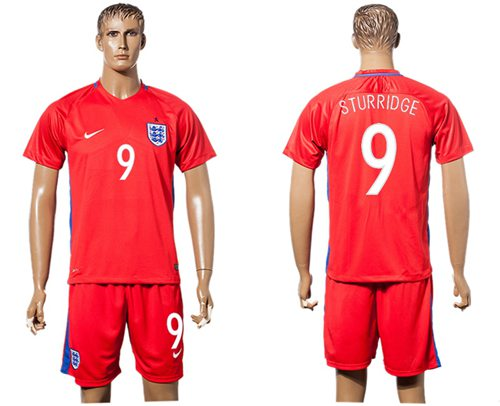 England #9 Sturridge Away Soccer Country Jersey