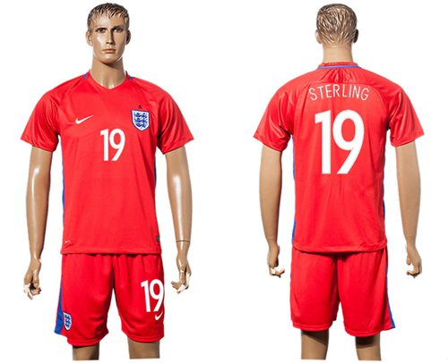 England #19 Sterling Away Soccer Country Jersey