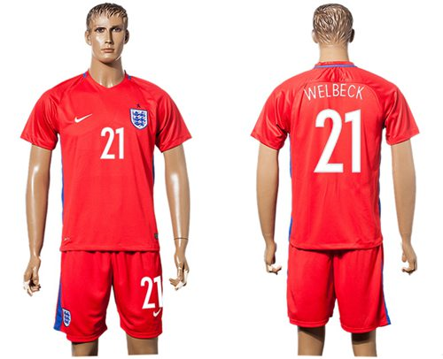 England #21 Welbeck Away Soccer Country Jersey