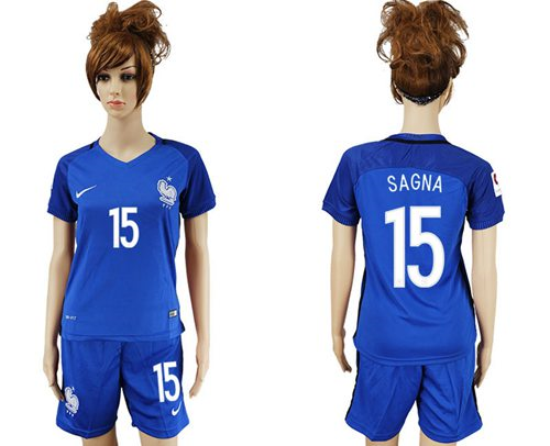 Women's France #15 Sagna Home Soccer Country Jersey