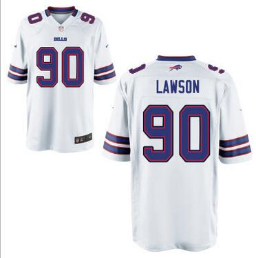 Men's Nike Buffalo Bills #90 Shaq Lawson White Stitched Elite Jersey