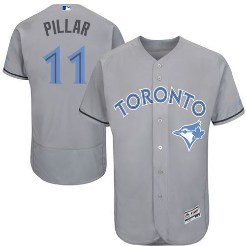 Toronto Blue Jays #11 Kevin Pillar Grey Flexbase Authentic Collection 2016 Father's Day Stitched Baseball Jersey