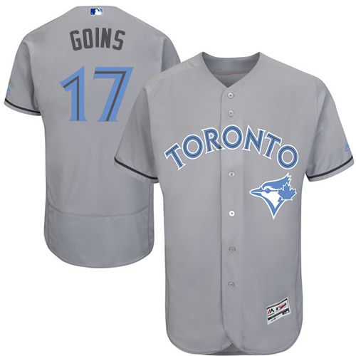 Toronto Blue Jays #17 Ryan Goins Grey Flexbase Authentic Collection 2016 Father's Day Stitched Baseball Jersey