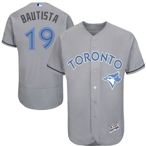 Toronto Blue Jays #19 Jose Bautista Grey Flexbase Authentic Collection 2016 Father's Day Stitched Baseball Jersey