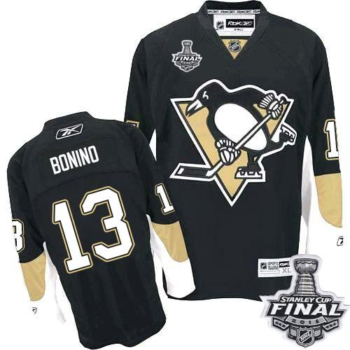 Pittsburgh Penguins #13 Nick Bonino Black Home 2016 Stanley Cup Final Patch Stitched NHL Jersey
