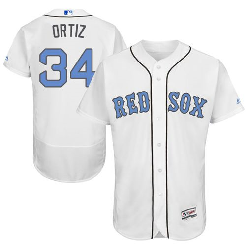 Boston Red Sox #34 David Ortiz White Flexbase Authentic Collection 2016 Father's Day Stitched Baseball Jersey