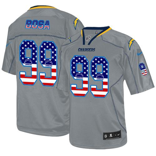 Nike San Diego Chargers #99 Joey Bosa Lights Out Grey Men's Stitched NFL Elite USA Flag Fashion Jersey