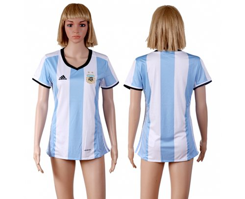 Womens Argentina Blank Home Soccer Country Jersey