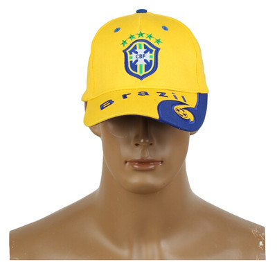 2014 Brazil World Cup Soccer Brazil Yellow Snapback Hat