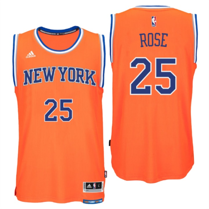 Men New York Knicks #25 Derrick Rose New Swingman Orange Jersey