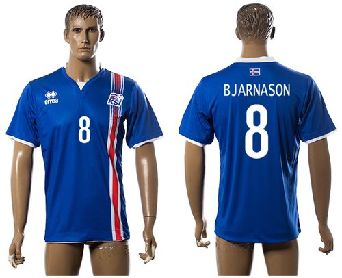 Iceland #8 Bjarnason Home Soccer Country Jersey