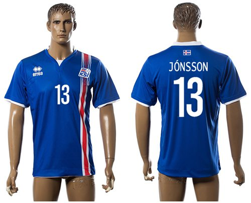 Iceland #13 Jonsson Home Soccer Country Jersey