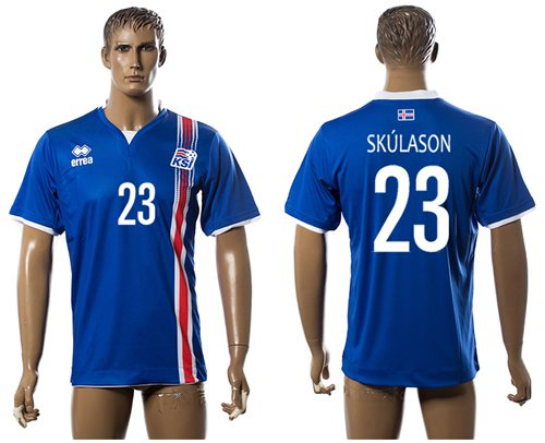 Iceland #23 Skulason Home Soccer Country Jersey