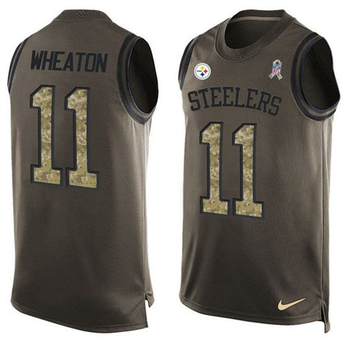 Nike Pittsburgh Steelers #11 Markus Wheaton Green Men's Stitched NFL Limited Salute To Service Tank Top Jersey