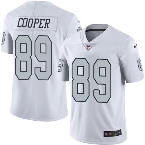 Nike Oakland Raiders #89 Amari Cooper White Mens Stitched NFL Limited Rush Jersey