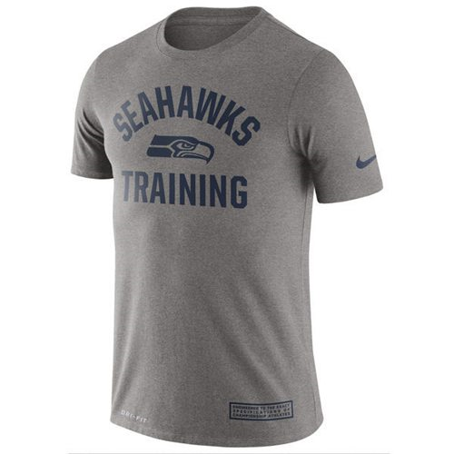 Mens Seattle Seahawks Nike Heathered Gray Training Performance T-Shirt