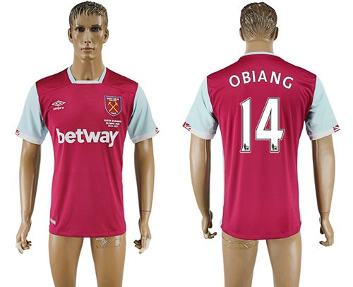 West Ham United #14 Obiang Home Soccer Club Jersey
