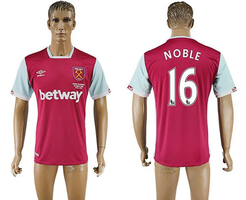 West Ham United #16 Noble Home Soccer Club Jersey