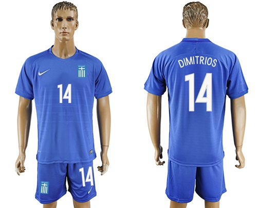 Greece #14 Dimitrios Away Soccer Country Jersey