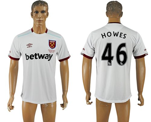 West Ham United #46 Howes Away Soccer Club Jersey